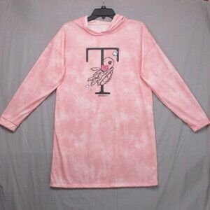 Justice Sleep Graphic Print Turtle Gown With Hood Pink Woman Size | 14P